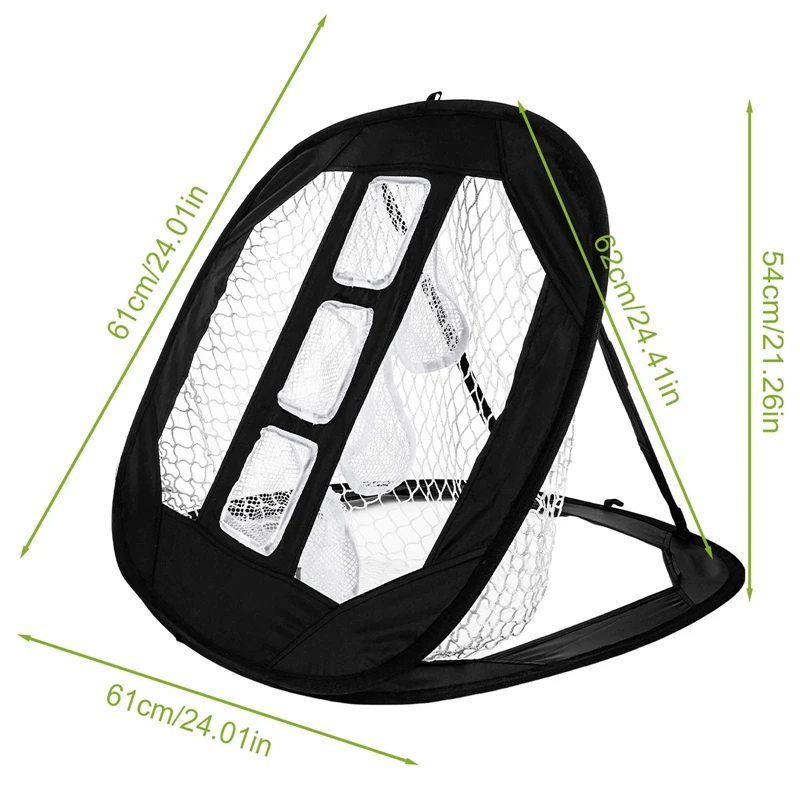 Golf Practice Net Golf Chipping Net Swing Trainer Pop UP Indoor Outdoor Chipping Pitching Cages Mats Portable Chipping Training