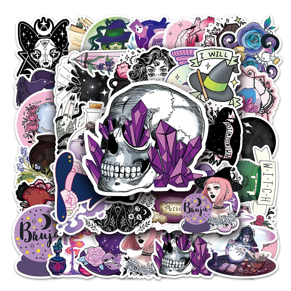 10/30/50PCS Horror Hexe Apotheker Magie Kristall Aufkleber DIY Laptop Gepäck Skateboard Graffiti Decals Aufkleber für kid Spielzeug