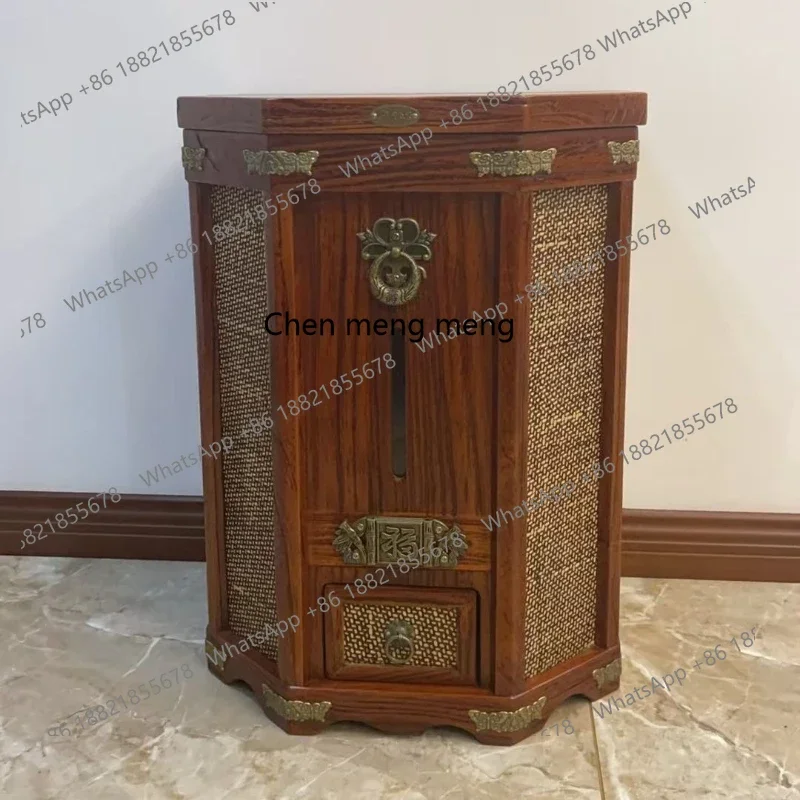 

Wooden tank Rice box Solid wood home supplies storage box Old-fashioned rice bucket R