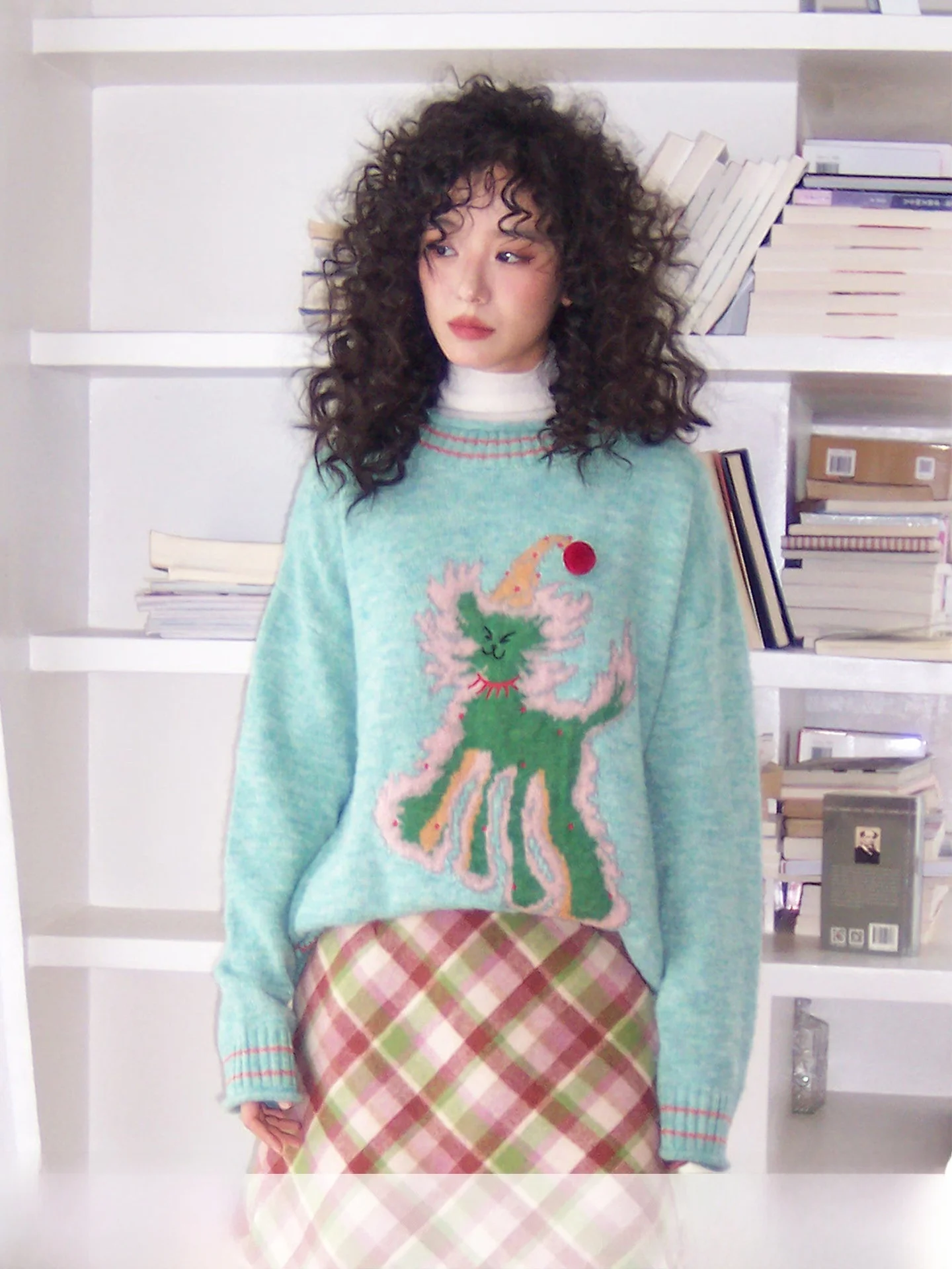 

Вязаный свитер из шерсти и кашемира для женщин, свободный крой, осенне-зимний топ, теплый, для повседневной носки