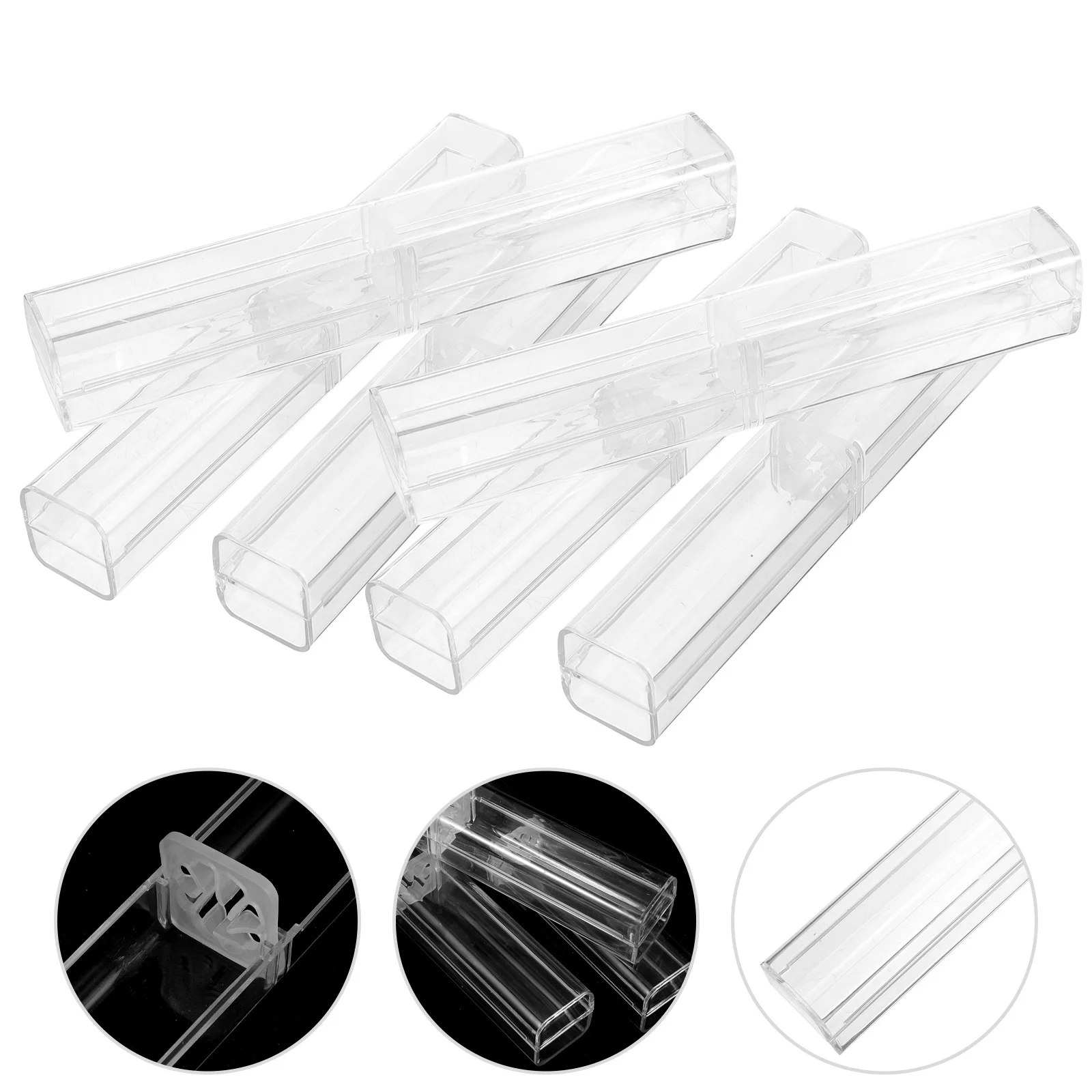 

10Pcs Portable Transparent Pencil Cases Clear Pencil Boxes Pen Storage Organizer Box for Students Gift Display