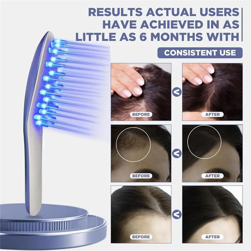 A60T New Laser Therapy Hair Growth Comb Hair Care Brush For Dandruff Removal Promote Hair Growth Essential Oil Medicine Applicat