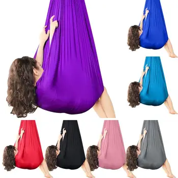 Kids Hammock Swing Portable Swing Hammock Chair Elastic Sensory Camping Yoga Hammock Swing for Children Adults Indoor Outdoor Toys