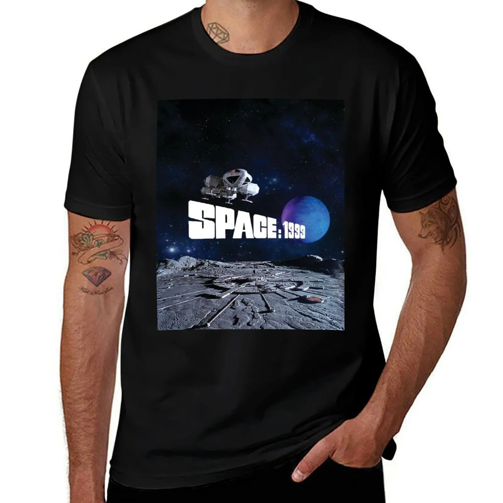 EAGLE OVER ALPHA WITH PLANET 1 T-Shirt Casual Simple Design Short Sleeve Shirt T-Shirt