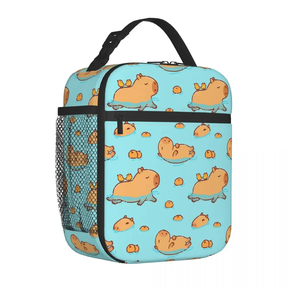 Cute Capybara Swimming Kawaii Capy Insulated Lunch Boxes School Lunch Container Portable Casual Cooler Thermal Lunch Bag