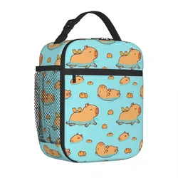 Cute Capybara Swimming Kawaii Capy coibentato Lunch box School Lunch Container portatile Casual Cooler Thermal Lunch Bag