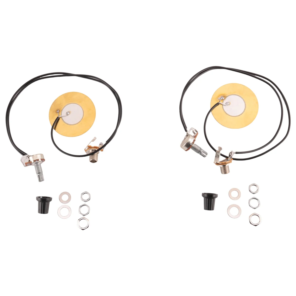 

2Pcs 50MM Guitar Pickup Piezo Transducer Prewired Amplifier with 6.35MM Output Jack for Acoustic Guitar Ukulele Guitar