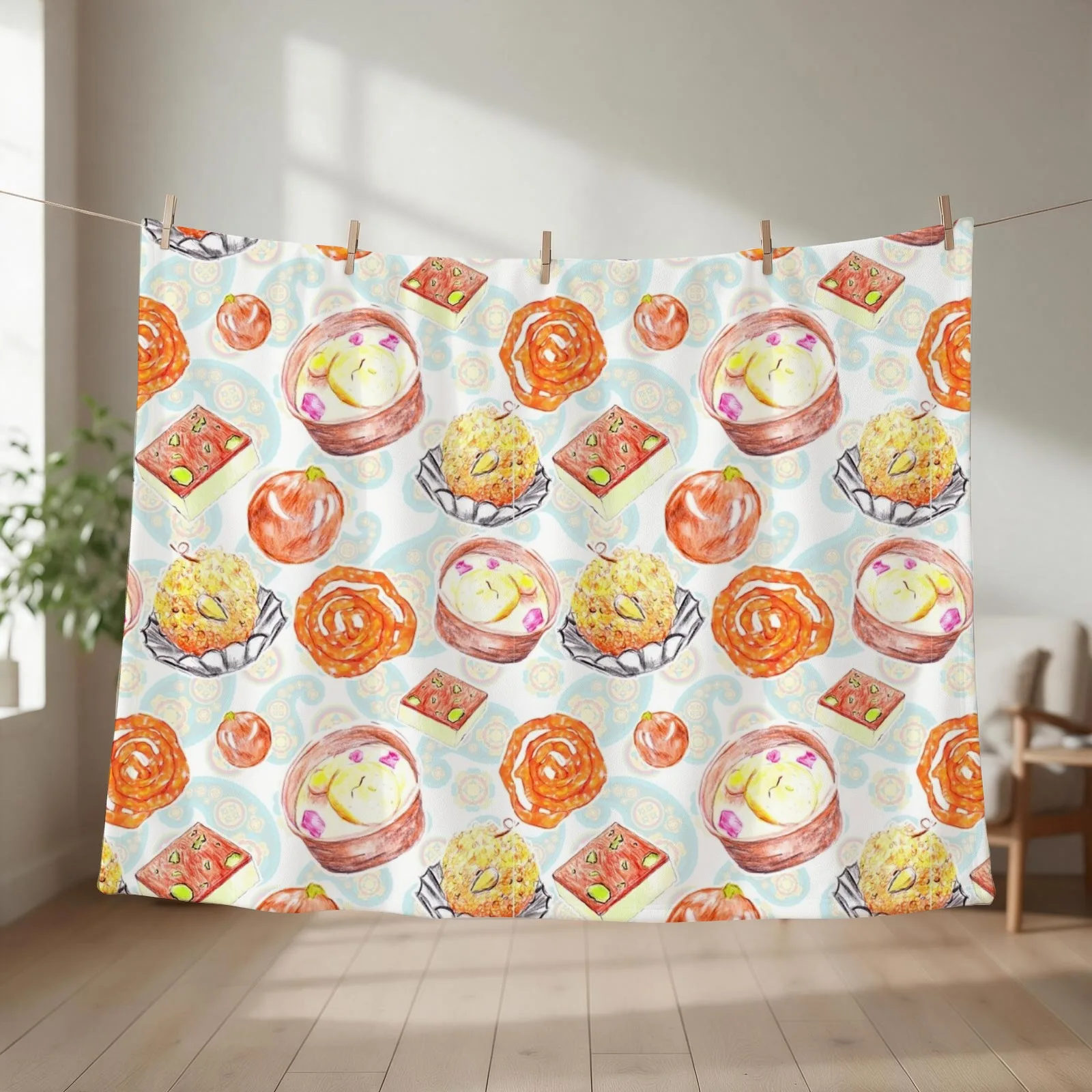 Indian sweet treets Throw Blanket Travel cosplay anime Warm Soft Blankets