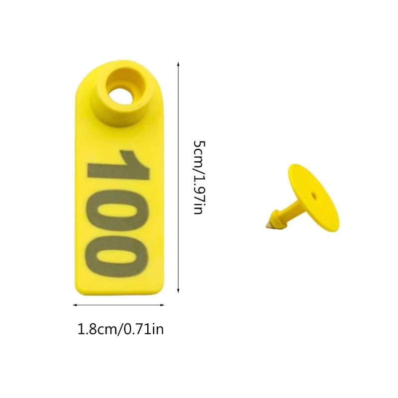 100 PCS Sheep Ear Tags Poultry Farm Animal Identification Signs with Number One_Piece Cattle Sheep Ear Tags Farm Tool