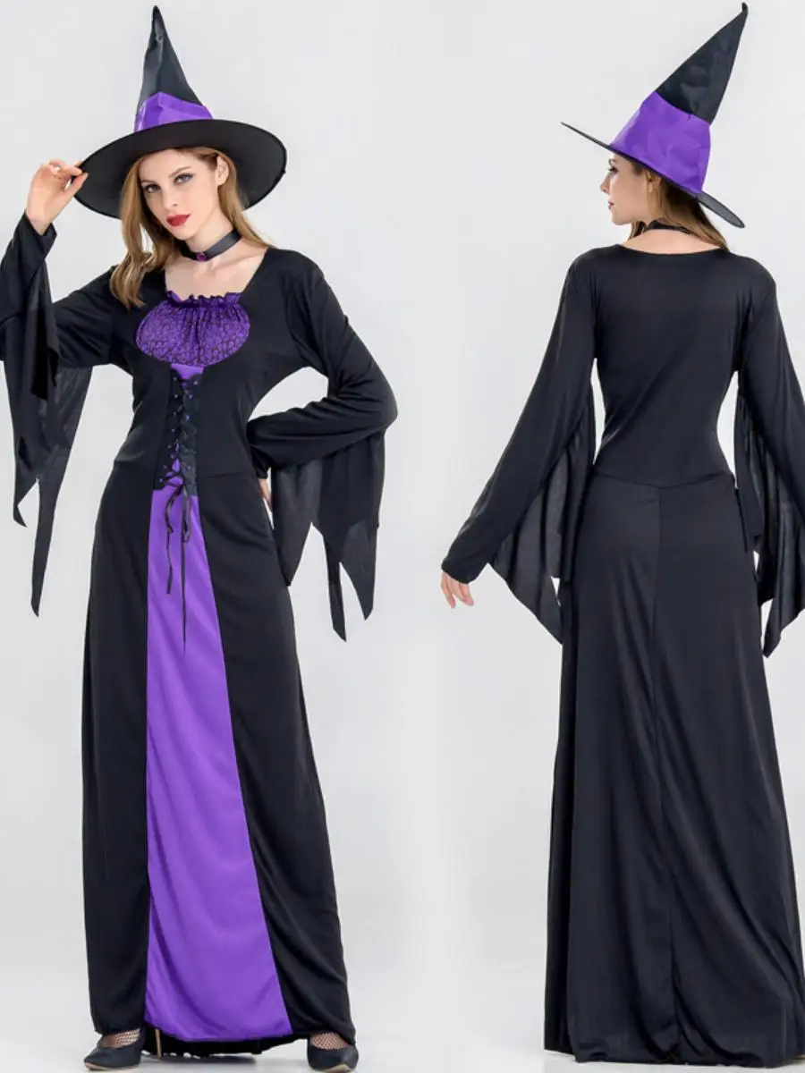 

Adult loween Witch Costume Women's Theme Par Dance Terror Witch eup Costume Stage Performance Clothes Ladies Faion