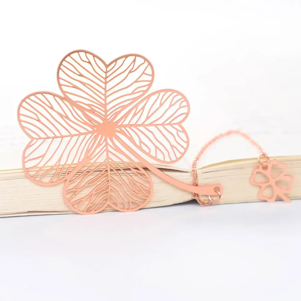 Stationery Apricot Book Holder Tassel Leaf Chinese Style Metal Bookmark