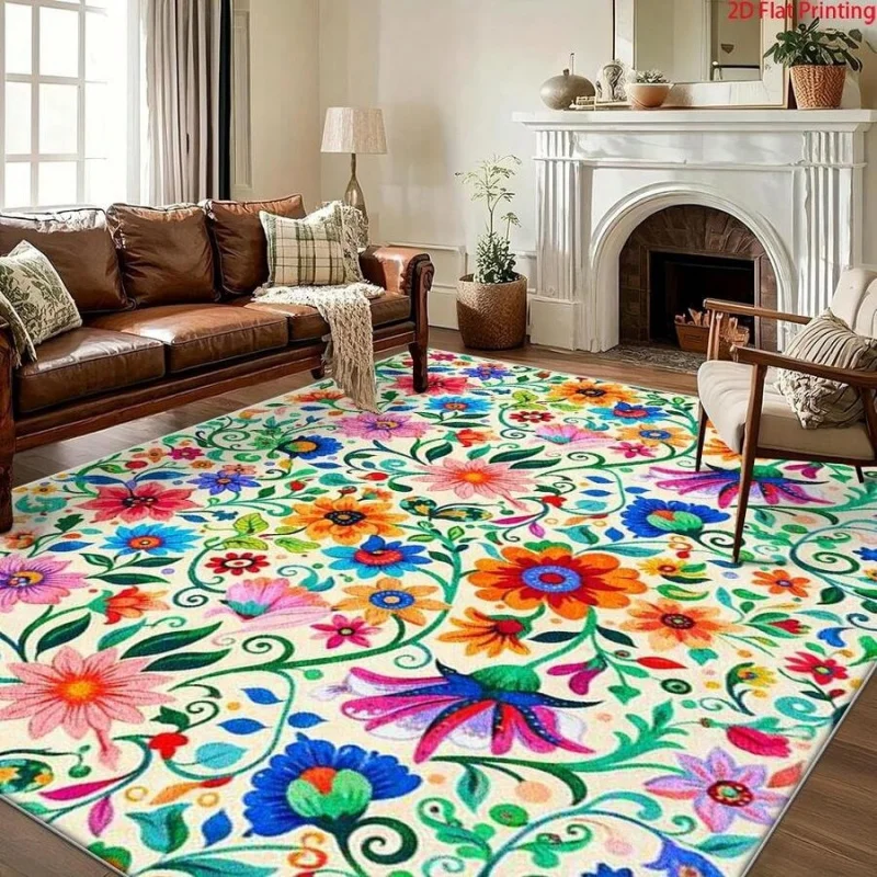 Velvet Material With Non-Slip Plastic Backing, 2D Flat Printing. Ideal For Home Decoration