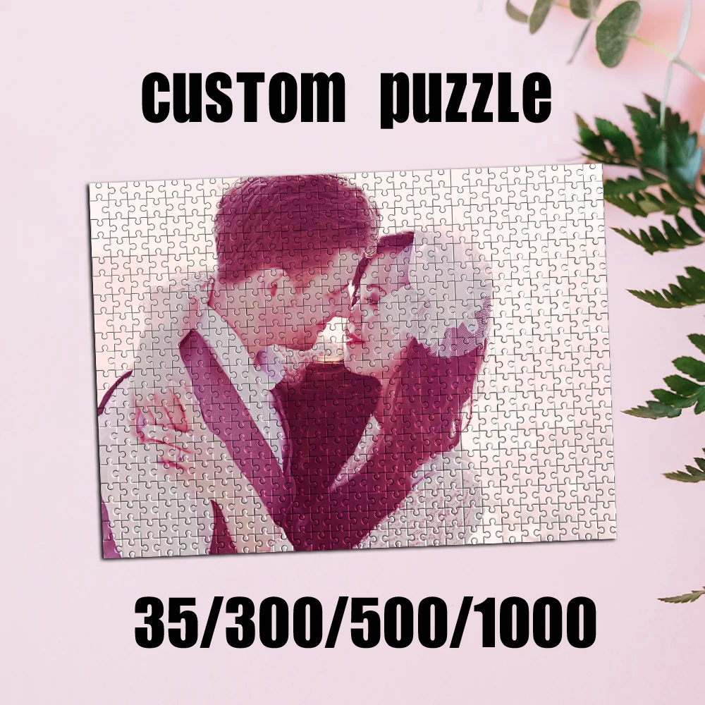 35/300/500/1000pcs Personalized Custom Photo Puzzle Couple Photos DIY Toy Decoration Collectible Gift Present Christmas