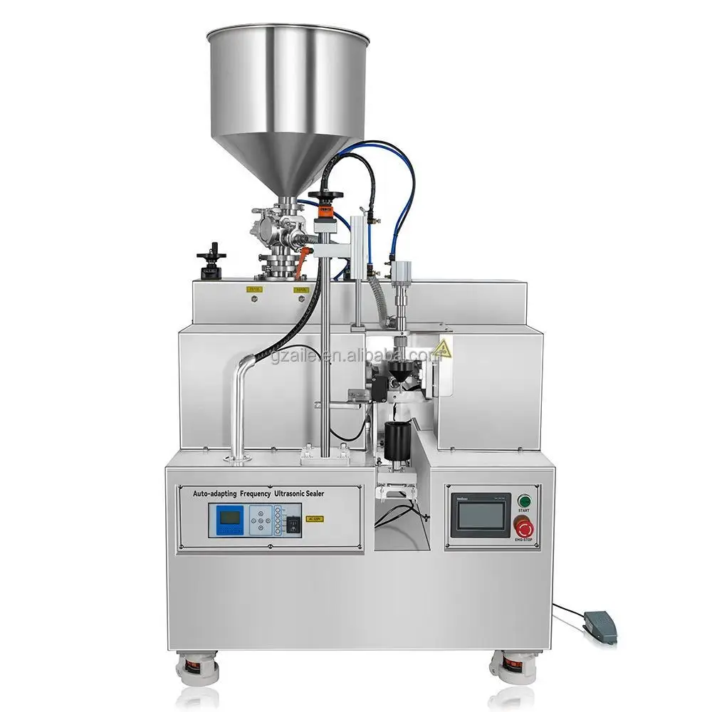 Semi-Automatic Ultrasonic Filler Sealing Machine for Soft Plastic Tubes for Beverage Cosmetics Cream Oil Honey Paste Pouches