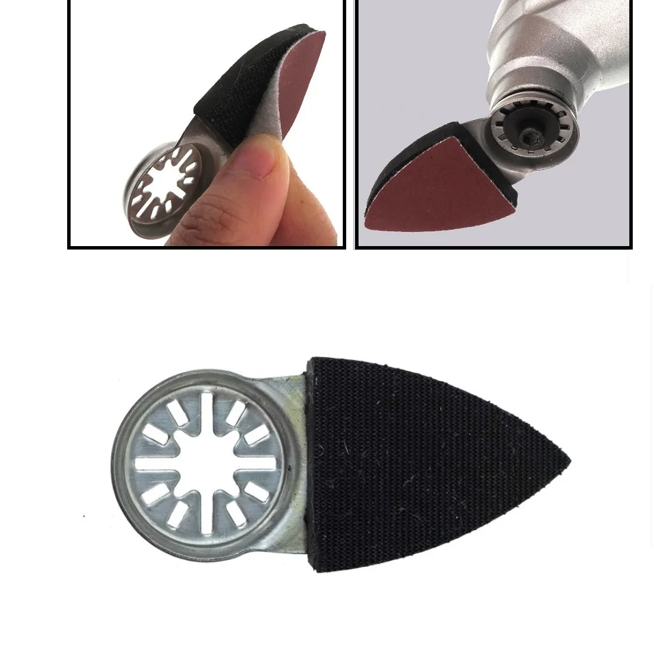 Disco de polimento triangular, ferramenta oscilante triangular, almofada de lixa adequada para vários materiais e aplicações