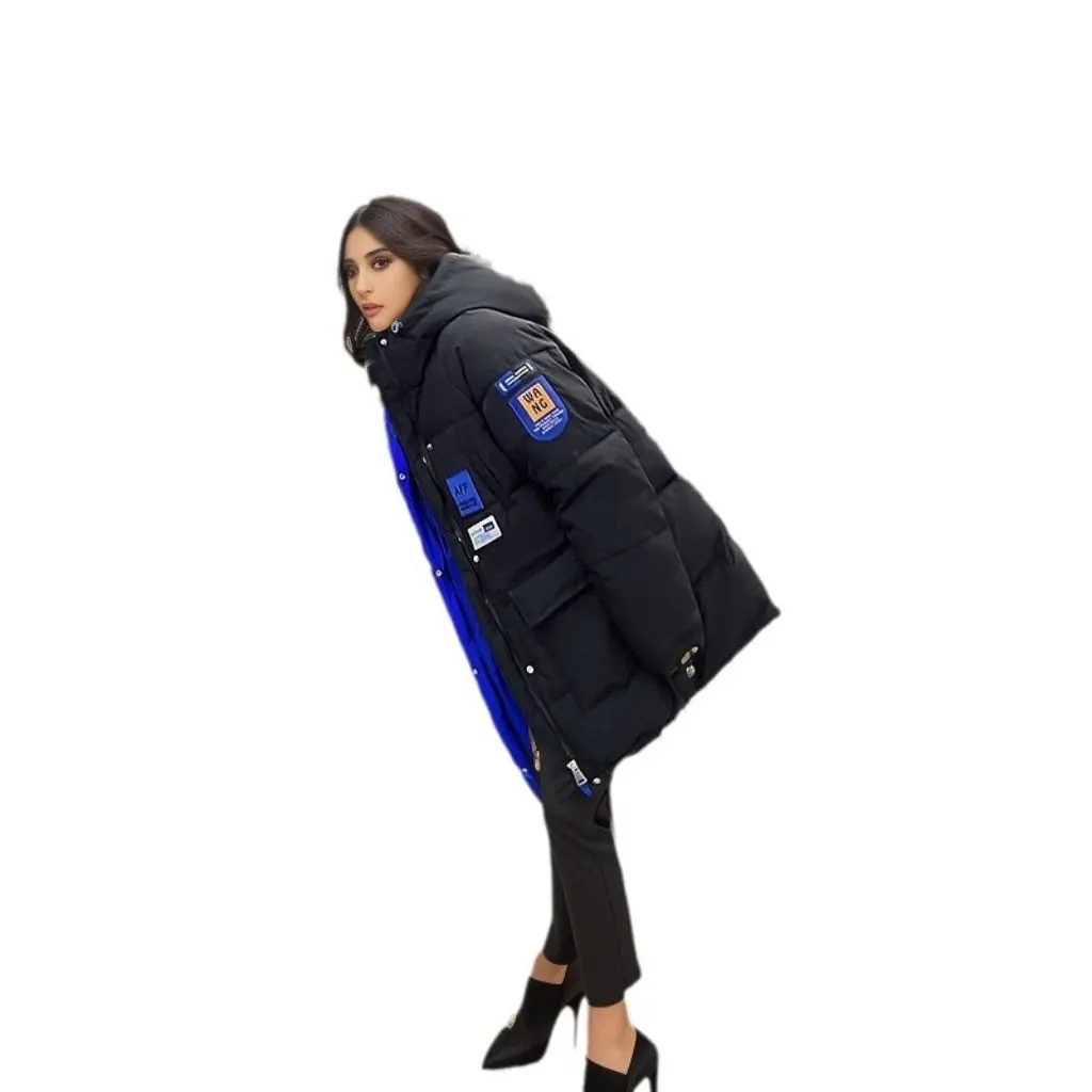 

Women's Cotton-padded Jacket Double-sided Wearing Winter Mid-long Korean Style Loose Casual Sports for Students