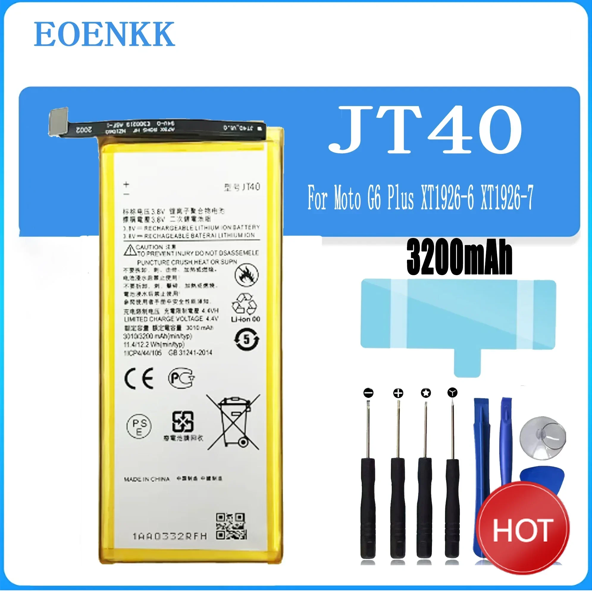 

JT40 Battery For Motorola Moto G6 Plus G6P G6+ XT1926 XT1926 XT1926-2 XT1926-3 XT1926-5 Repair Part Original Capacity PHONE