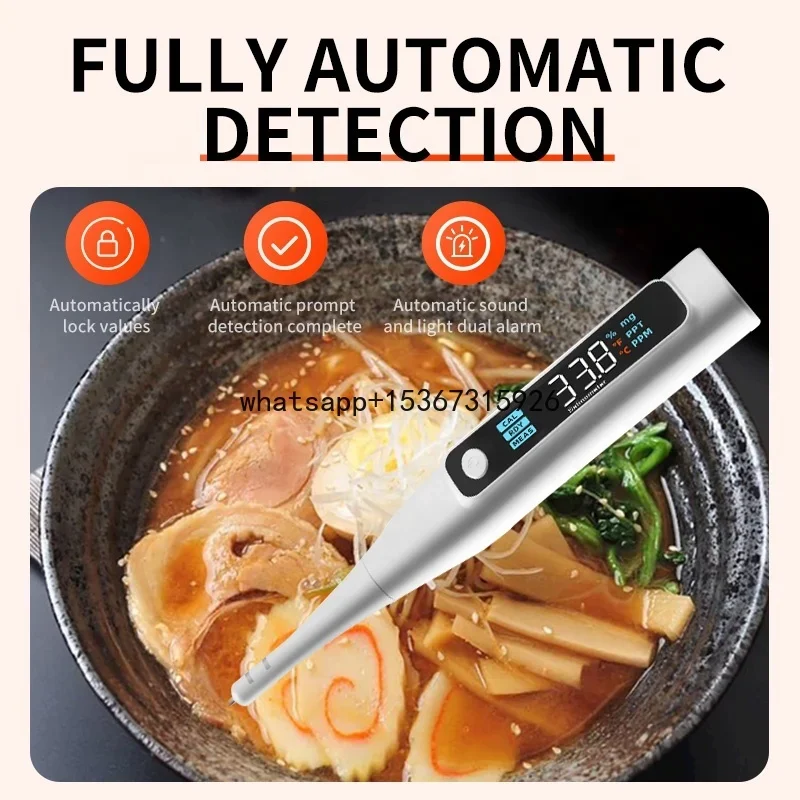 Portable Handheld Electronic Food Salinity Tester Salinometer Soup Saltwater Hydrometer Analysis Detector for Home Kitchen