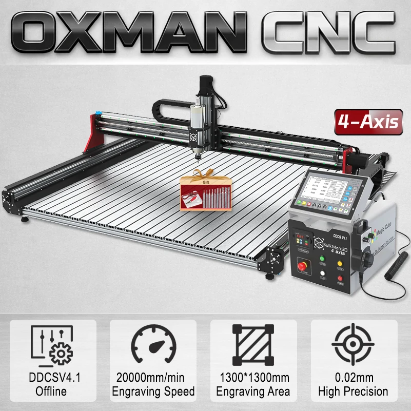 

Фрезерный станок BulkMan3D OXMAN с ЧПУ, 4 оси, управление DDCSV4.1, шарико-винтовая передача, двойные направляющие, скорость 20K, гравер для резки дерева, металла, акрила