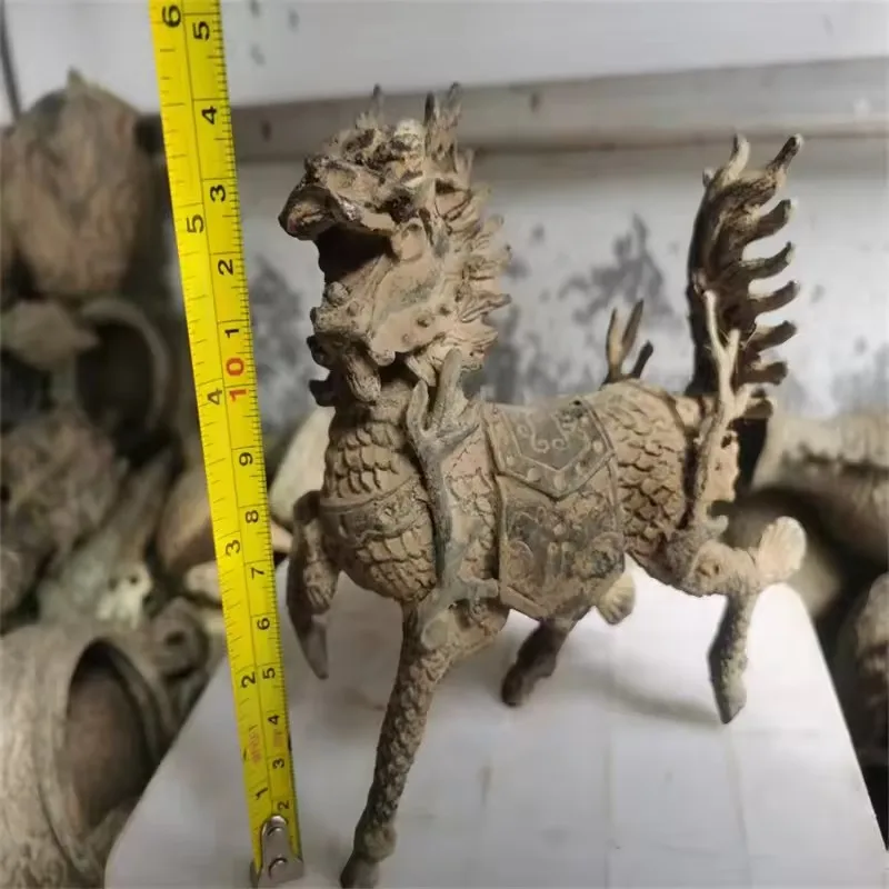 Chinese Old Unearthed bronze Ancient Kirin Statue,Come From FOLK Collection