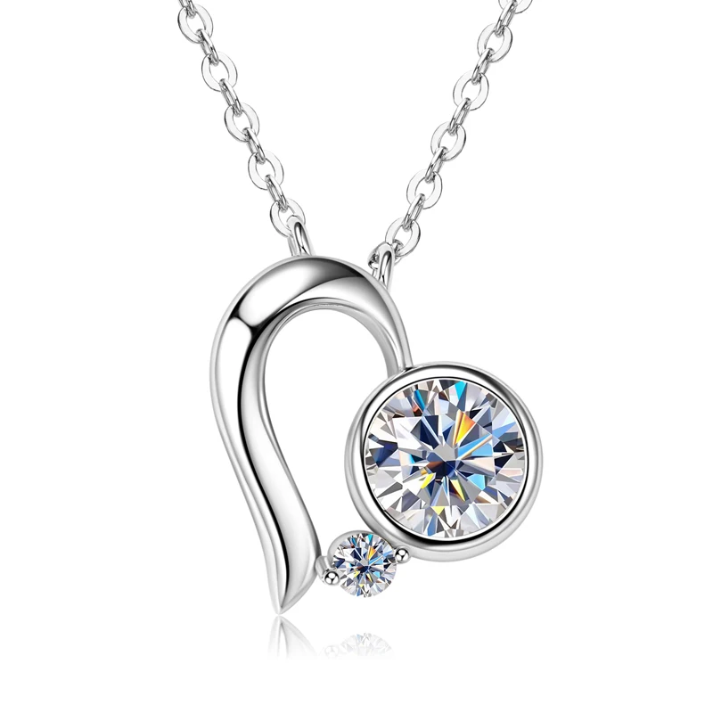 

Anziw D1.06CT vvs1 Муассанит в форме сердца дизайн ожерелье для женщин помолвка свадьба стерлингового серебра 925 пробы ювелирные изделия