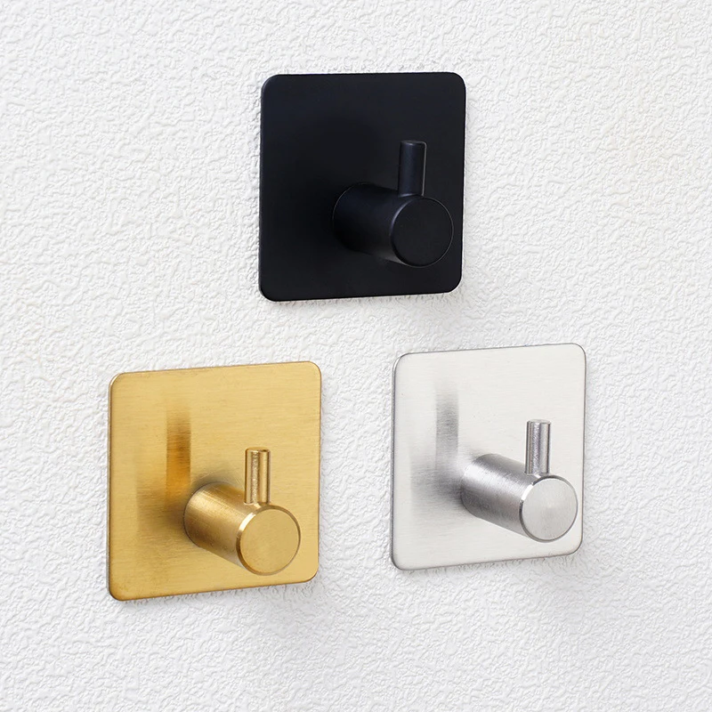 

2 шт., самоклеящиеся настенные крючки из нержавеющей стали