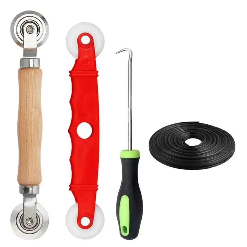 Herramienta reparación pantalla 652F, herramienta enrollable pantalla ventana 4 piezas, herramienta rodillo