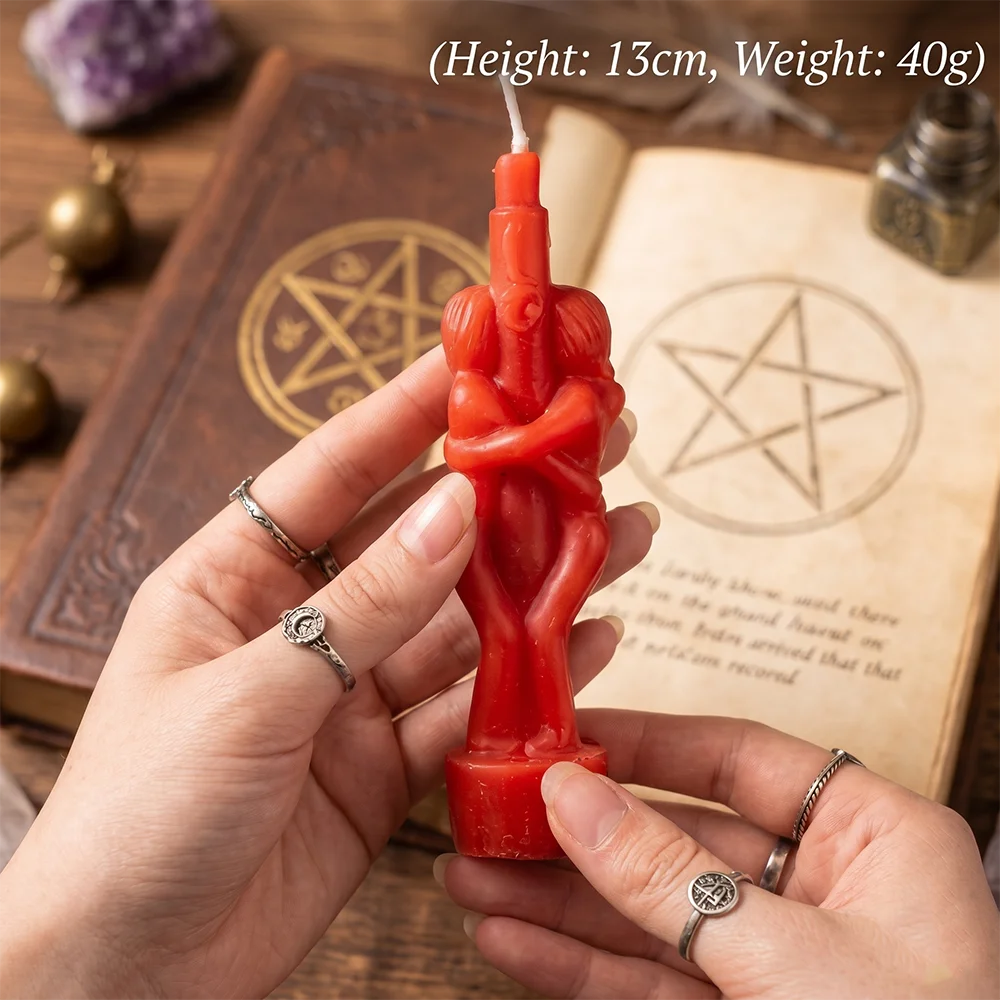1PCS Ritual Candle Esoteric Spiritual Candles Couple Lover Spell Candles Red Color Male Female for Religious