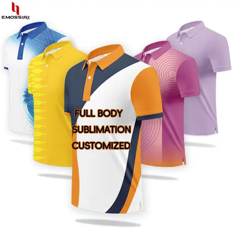 Wholesale Blank T Shirt Custom Polyester Short Sleeve Sublimation Printing Quick Dry Digital Printed Polo shirt vl1447