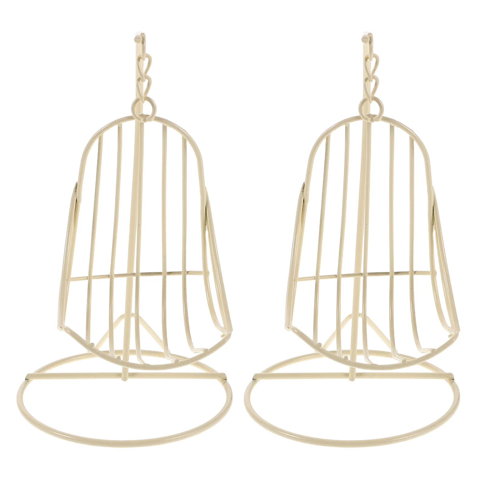 2 قطعة كرسي أرجوحة مصغر دائم المعادن أرجوحة معلقة لتزيين المنزل الصغير DIY بها بنفسك مشهد الدعائم كرسي سلة معلقة صغيرة