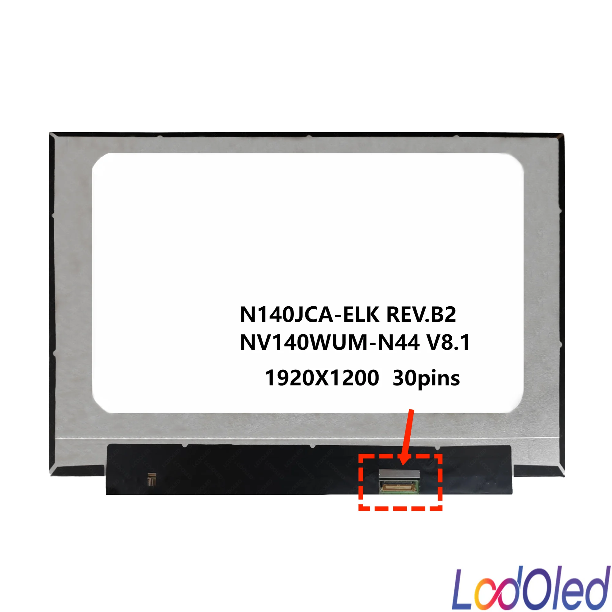 Imagem -02 - Matriz de Tela Lcd Led Painel de Exibição Ips 14 16:10 Wuxga 1920x1200 Nv140wum-n44 Rev.b2 Cmn1441 30 Pinos