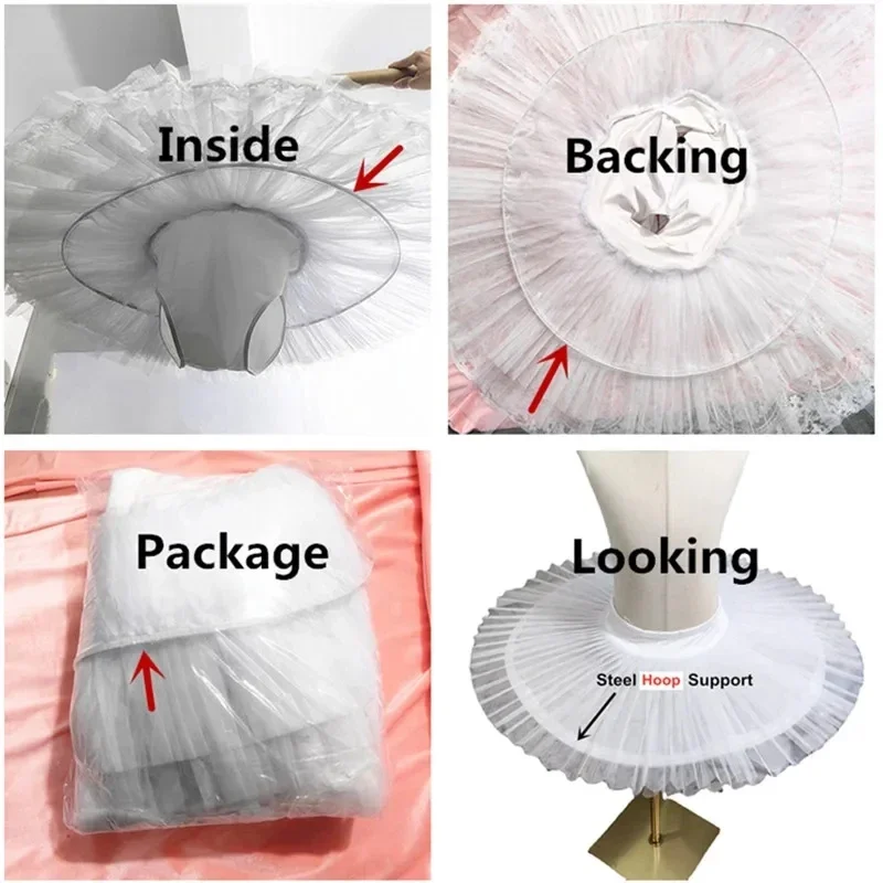 Over Size Ballet Tutu Skirt Professional White Swan Lake Tutu Costume Girls Children Ballerina Dress Kids Ballet Dress For Girl