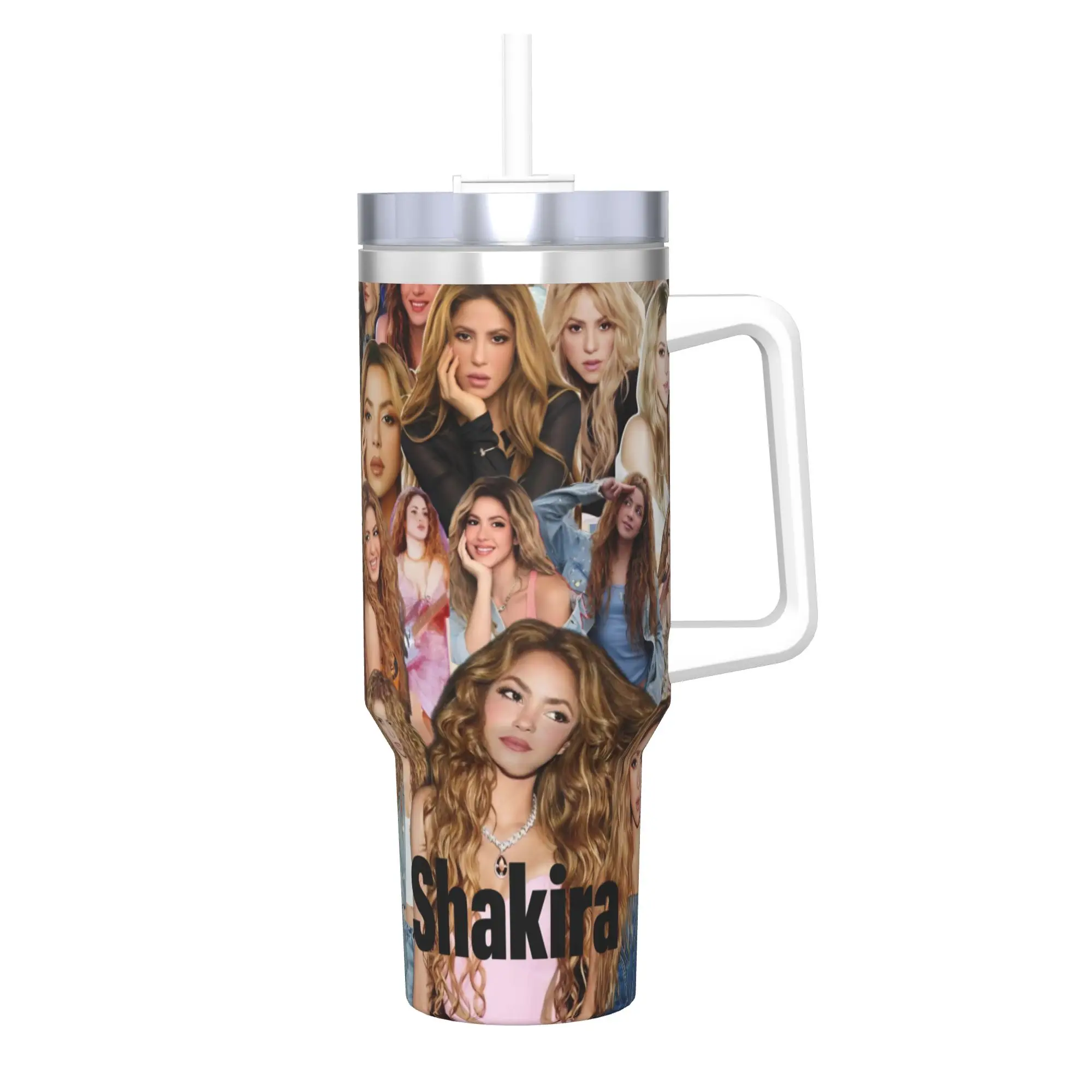 Shakira Singer Tumbler 40oz Stainless Steel Double Wall Vacuum Insulated  Tumblers Mug With Straw