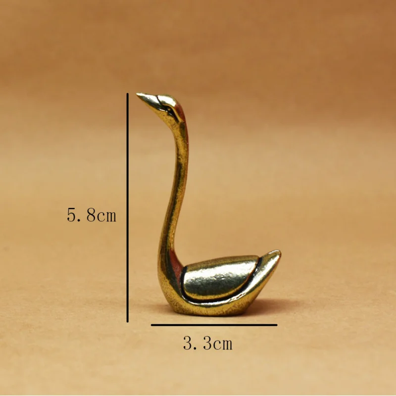 Brass Little Swan Statue Finger Holder Home Decor Ornament Craft Copperware Instant Win
