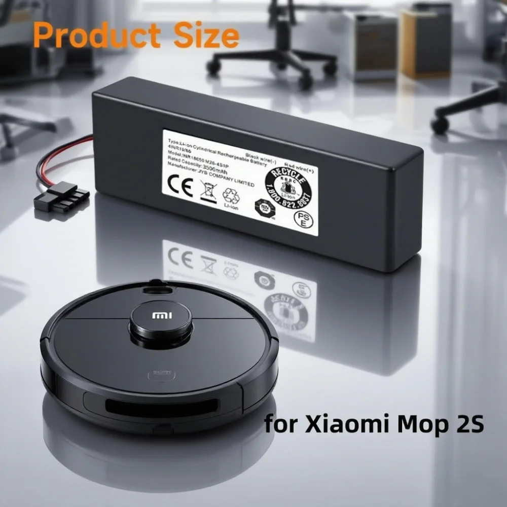14.8V 3500mAh lithium-ion replacement, suitable for Xiaomi STYTJ02YM floor scrubber 2S/Pro, Yunmi V3/MVVC01-G, Conga3290-3890