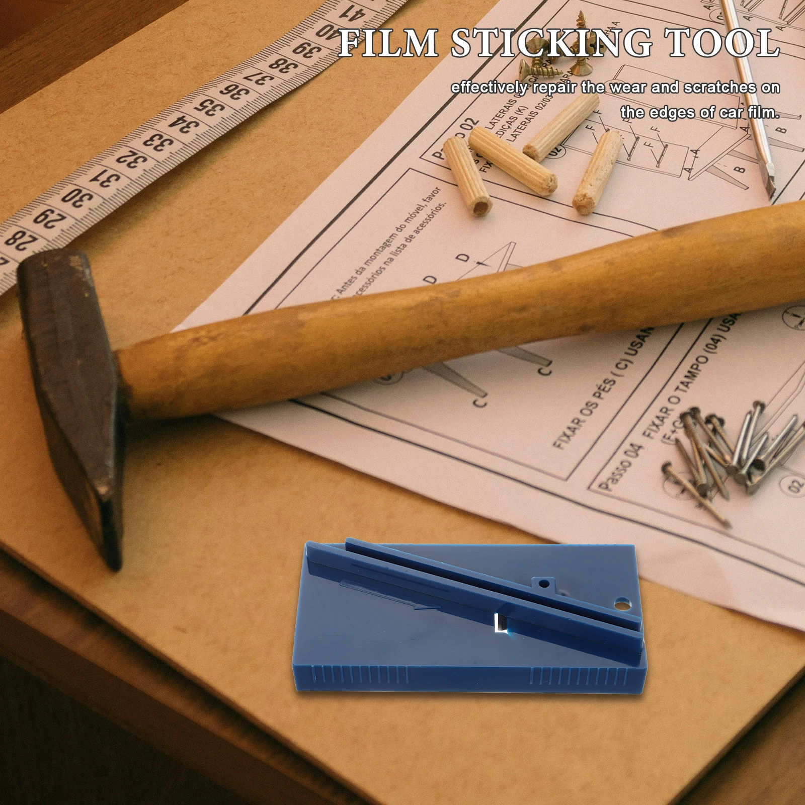 Riparazione precisa dei bordi dell'auto in vinile Forma triangolare Adesivo in plastica antigraffio Seccatoio Strumento per colorare le finestre Installazione dell'involucro in vinile