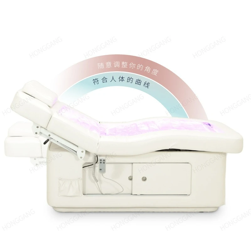 Two motor spa bed SPA massage electric lift beauty bed massage bed with ambient light with heating
