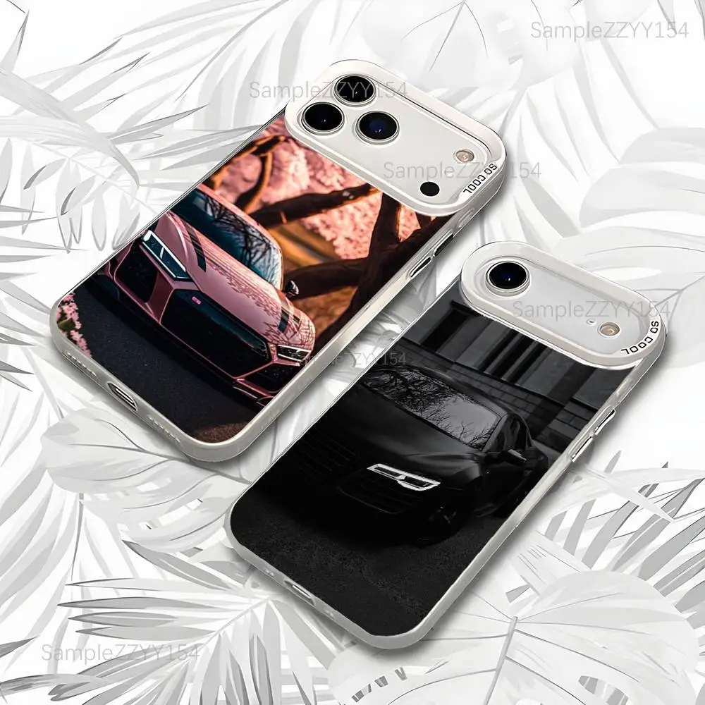 

A-Audis R-S R8 V10 Car Phone Case For iPhone 17,16,15,14,13,12,X,8,Pro,Max,Plus,E,SE4,Air,Mini White IMD Matte