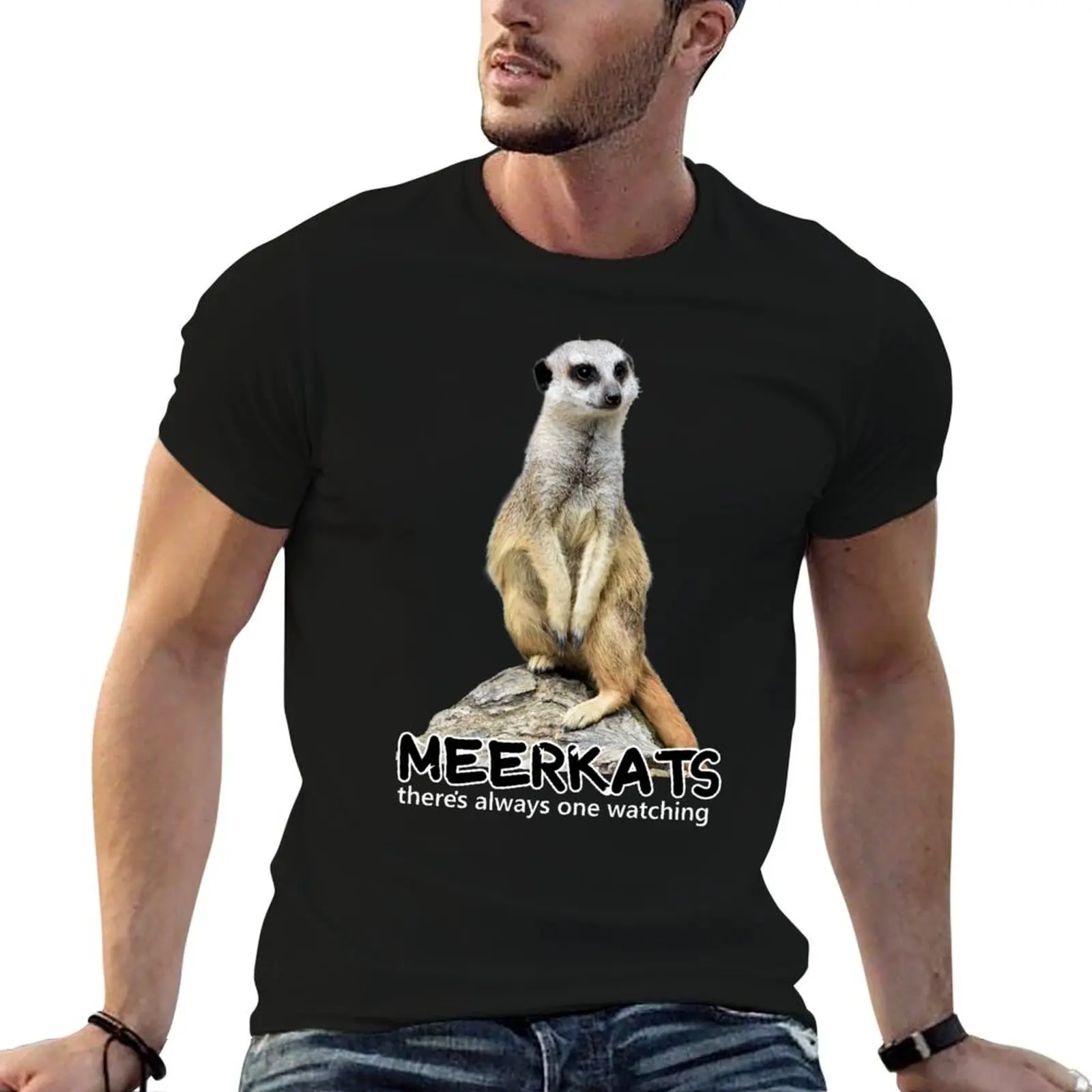 Meerkat , Theres always one watching! T-Shirt Urban Style Print T-Shirt