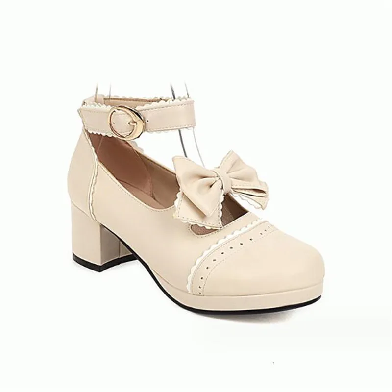 Ragazze tacchi alti per bambini JK Uniform Leather Shoes Ladies Sweet Bow Lolita Shoes Kids Princess Wedding Party Pumps taglia 29-39