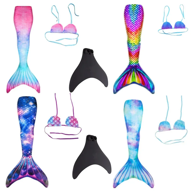 Kids Adult Swimming Mermaid Tail Girl Mom Mermaid Costume Children Dress Up Birthday Party Gift No Fins