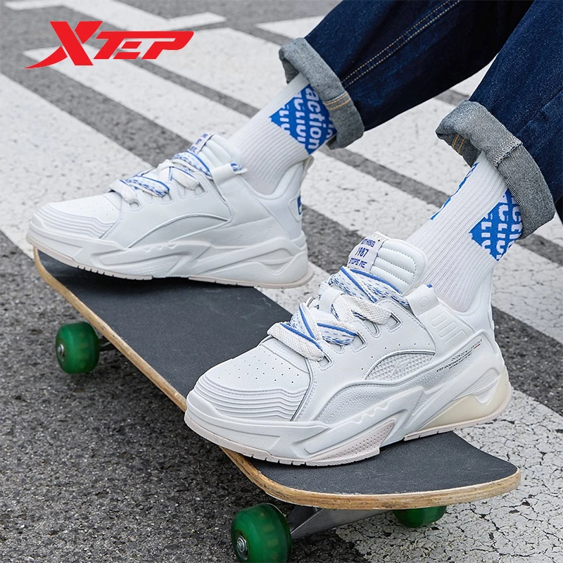 Xtep New Generation Shock Absorption Men\'s Skateboarding Shoes Wear-Resistant Casual Shoes Leisure Lace Up Sneakers 878419310010