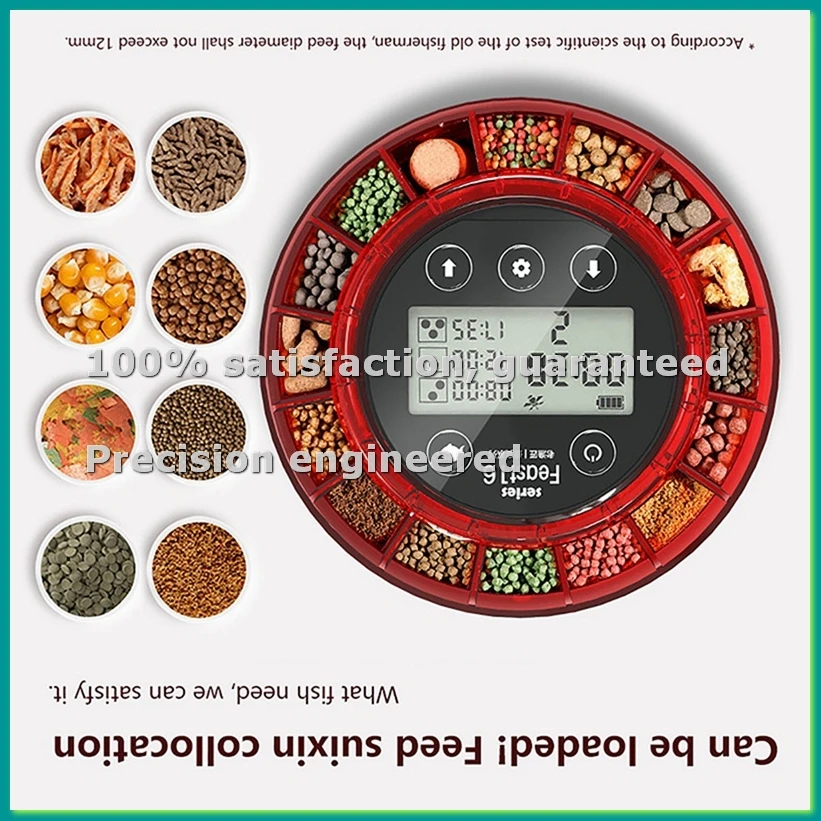 Aquarium Automatic Fish Feeder Automatic Food Dispenser with Timer Rechargeable Timer Feeder with USB Cable LCD Display-ABWO
