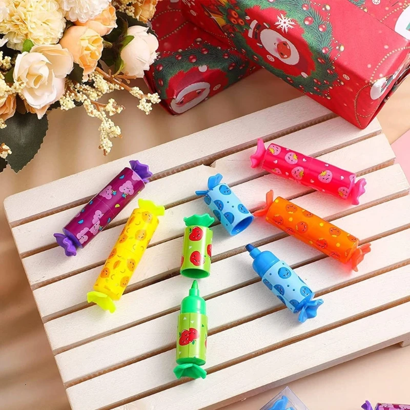 96GE 12 قطعة شكل الحلوى قلم تحديد حجم الجيب قلم تحديد التجفيف السريع لتقويم مجلة سكرابوكينغ #6