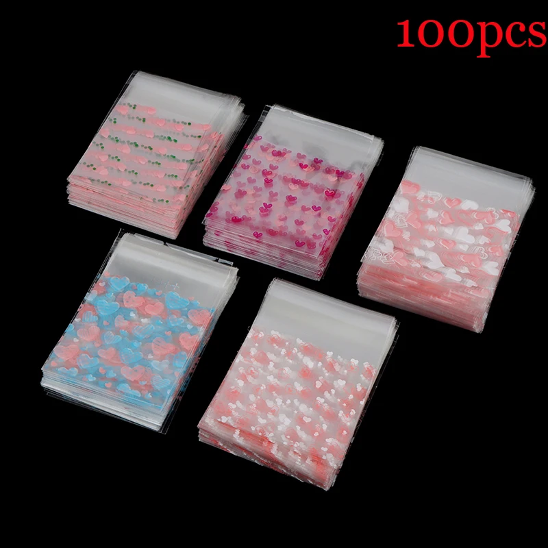 

100Pcs Nougat Cookies Bag Transparent Package Bags Candy Bags Self-sealing Pouch