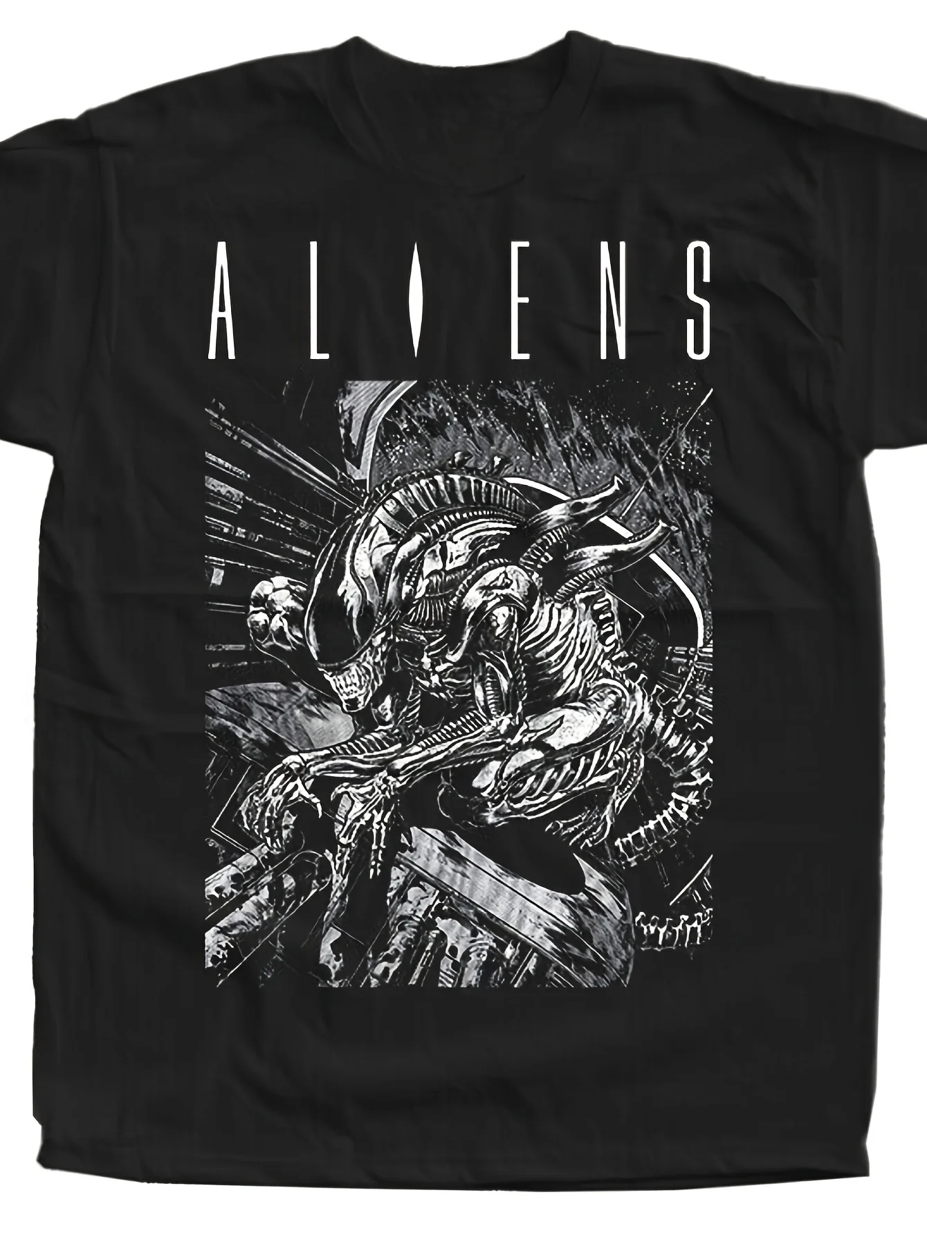 Men's 1986 Alien Movie T-Shirt Officially Inspired Xenomorph Chest Burst Graphic Iconic Logo Retro Sci-Fi Horror Tee