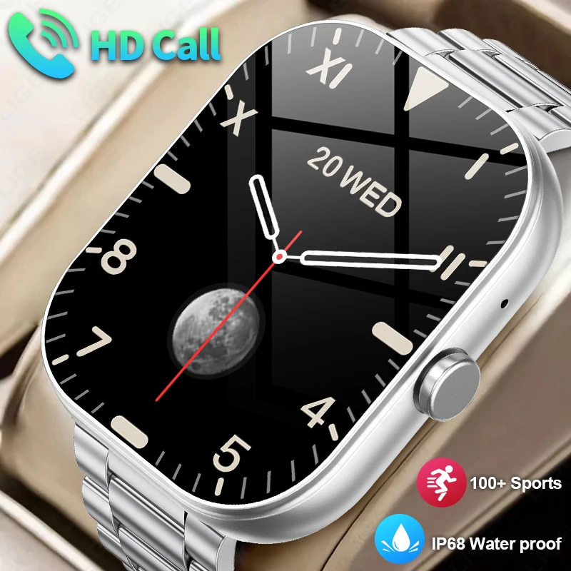 

LIGE Smart Watch 2.01 inch Bluetooth Call Women Voice Assistant Heart Rate Monitor Sleep Tracker Men Smartwatch For Android IOS