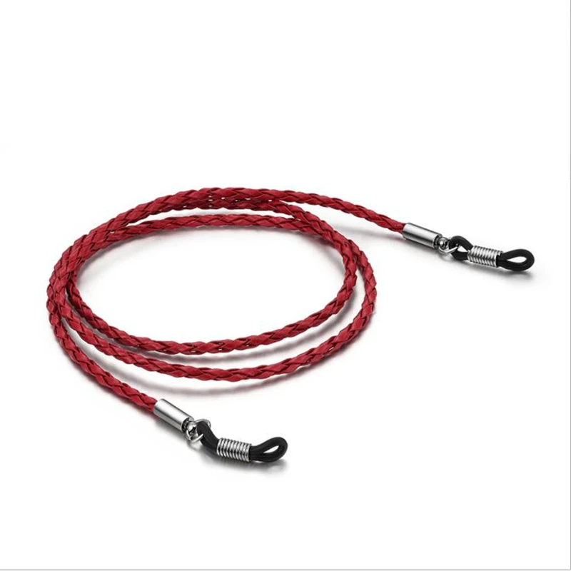 Thick Twist Sunglasses Leather Rope Chain Eyewear Braided Glasses Lanyard Strap Outdoor Sports Non-slip Eyeglass Accessories