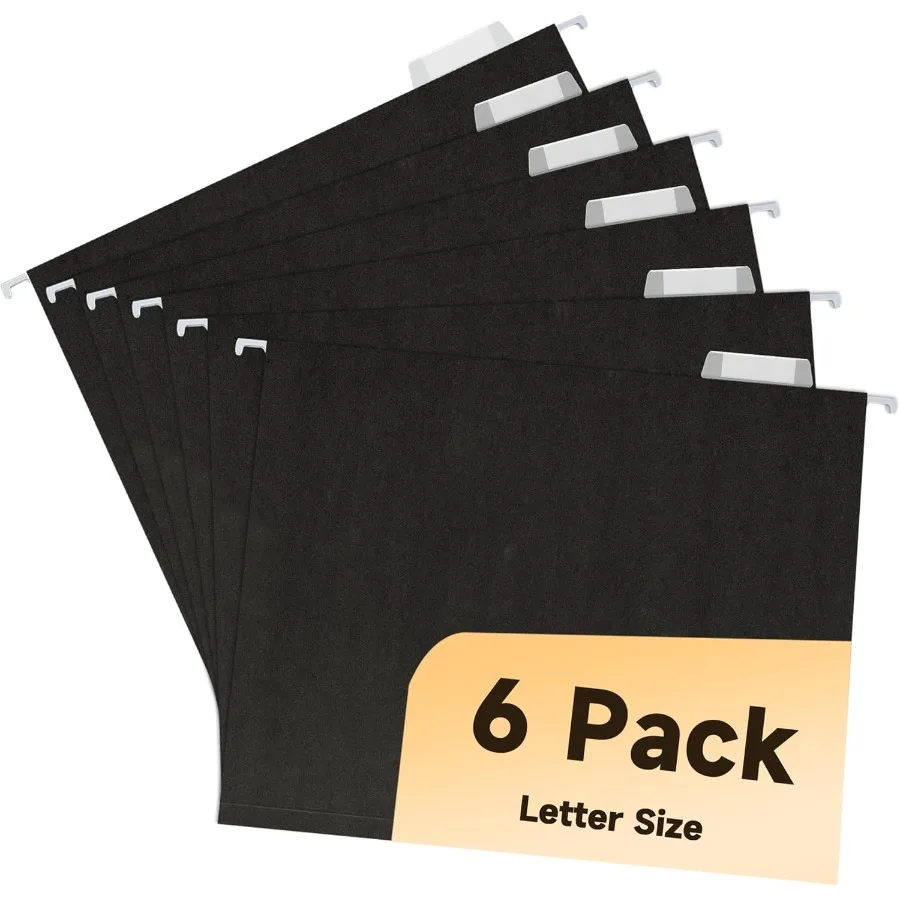 

Letter Size Hanging Colored File Folders6 Pack11 Point Paper Stock 1 5Cut Adjustable Tabs Bulk for Filing Cabinet Black