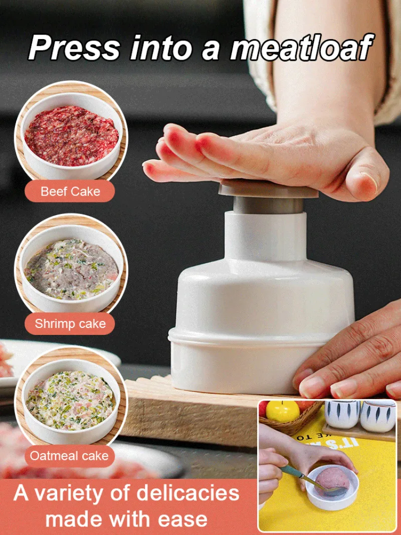 Multifunctional round manual burger patty press meat patty press home cross-border kitchen small supplies simple operation